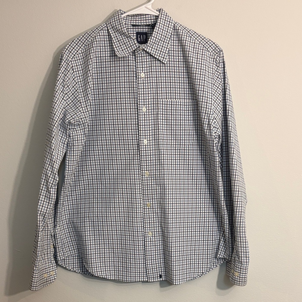 GAP Men's Blue Checkered Shirt size medium cotton